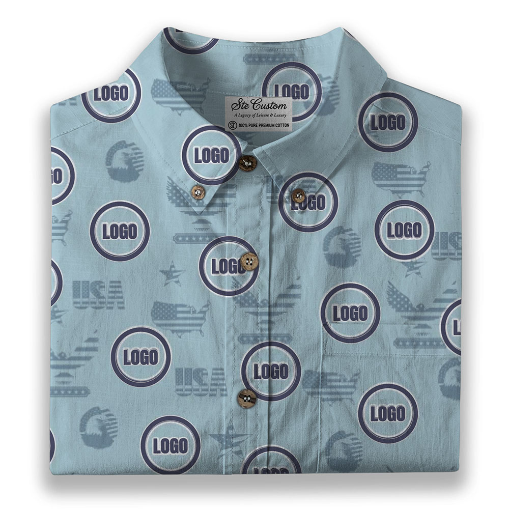 Proud US Custom Logo Or Face Men's Hawaiian Premium Shirt 2